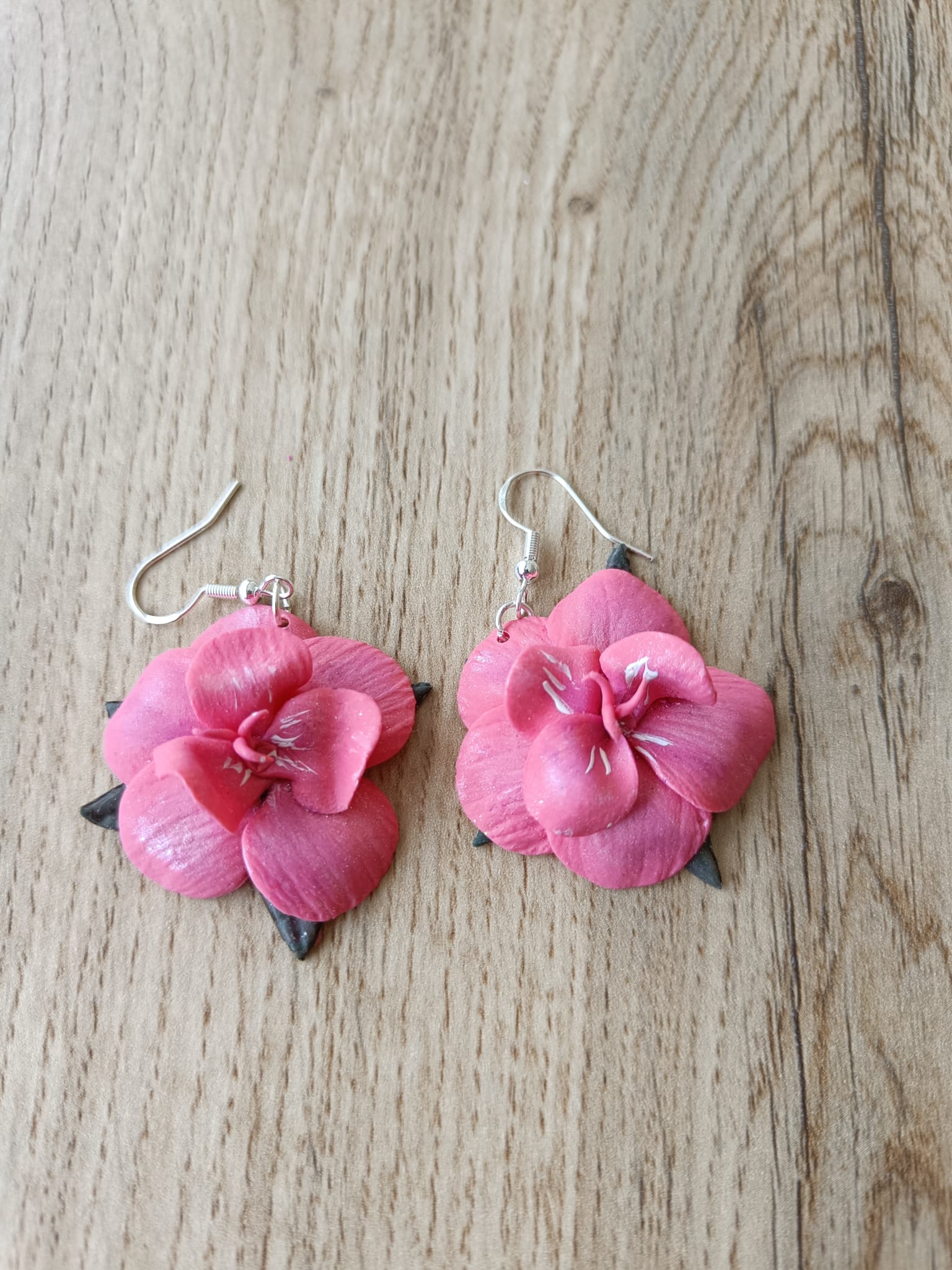 PENDIENTES GERANIUM ROSA,ROJO - Imagen 4