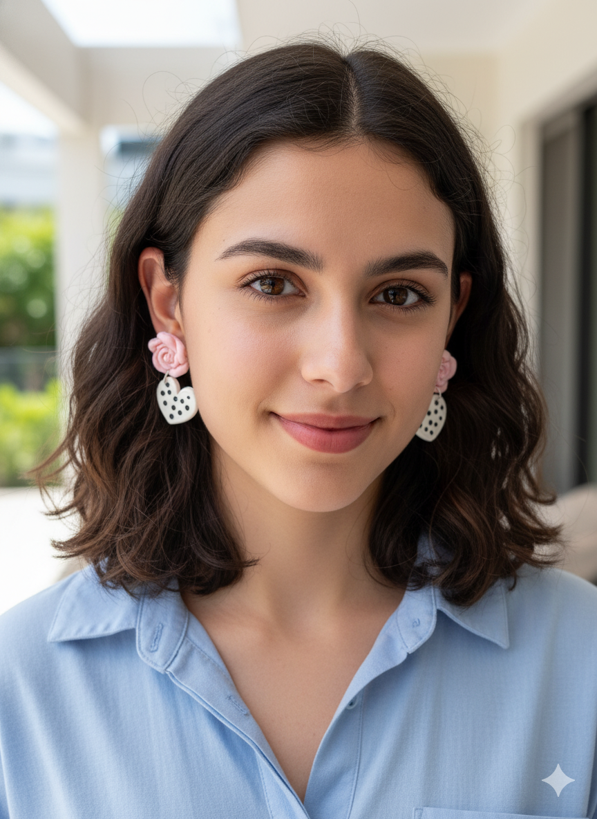 PENDIENTES AMOR CON LUNARES